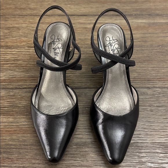 Life Stride Soft System Black Strappy Heels Size 6.5 - Picture 1 of 9